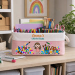 Custom Name Kids Art Studio Gifts - Personalized Storage Basket