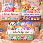 Custom Name Kawaii Squishy Collection Gifts for Kids - Personalized Storage Basket