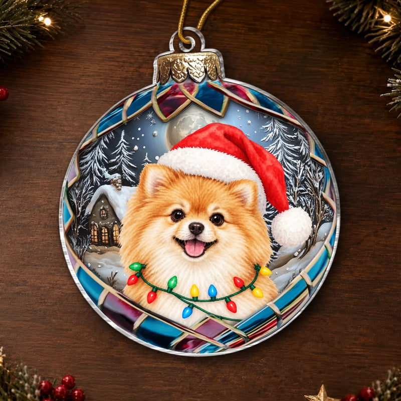 Custom Pet Photo Christmas Tree Decor - Personalized Acrylic Ornament