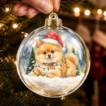 Custom Pet Photo Santa Hat Christmas Decor - Personalized Acrylic Ornament