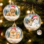 Custom Pet Photo Santa Hat Christmas Decor - Personalized Acrylic Ornament