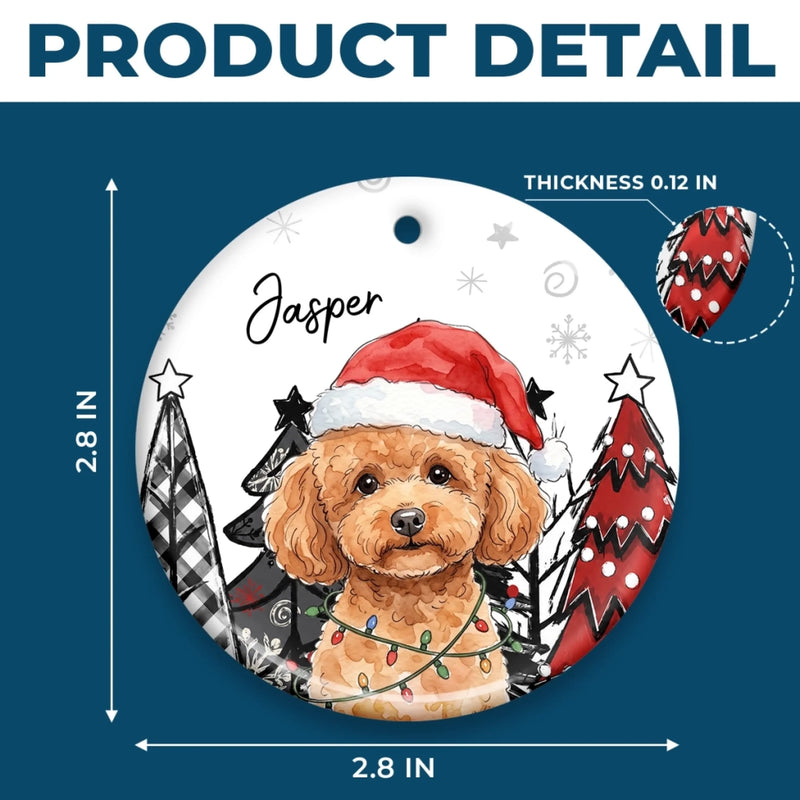 Custom Photo Name Christmas Pet Keepsake Gifts for Dog and Cat Lovers - Personalized Ceramic Ornament