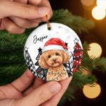 Custom Photo Name Christmas Pet Keepsake Gifts for Dog and Cat Lovers - Personalized Ceramic Ornament