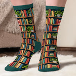 Custom Name Funny Reading Character Gifts for Book Lovers - Personalized Crew Socks