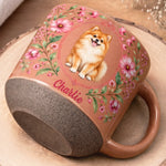 Custom Pet Photo Floral Gifts for Pet Lovers - Personalized Pottery Mug