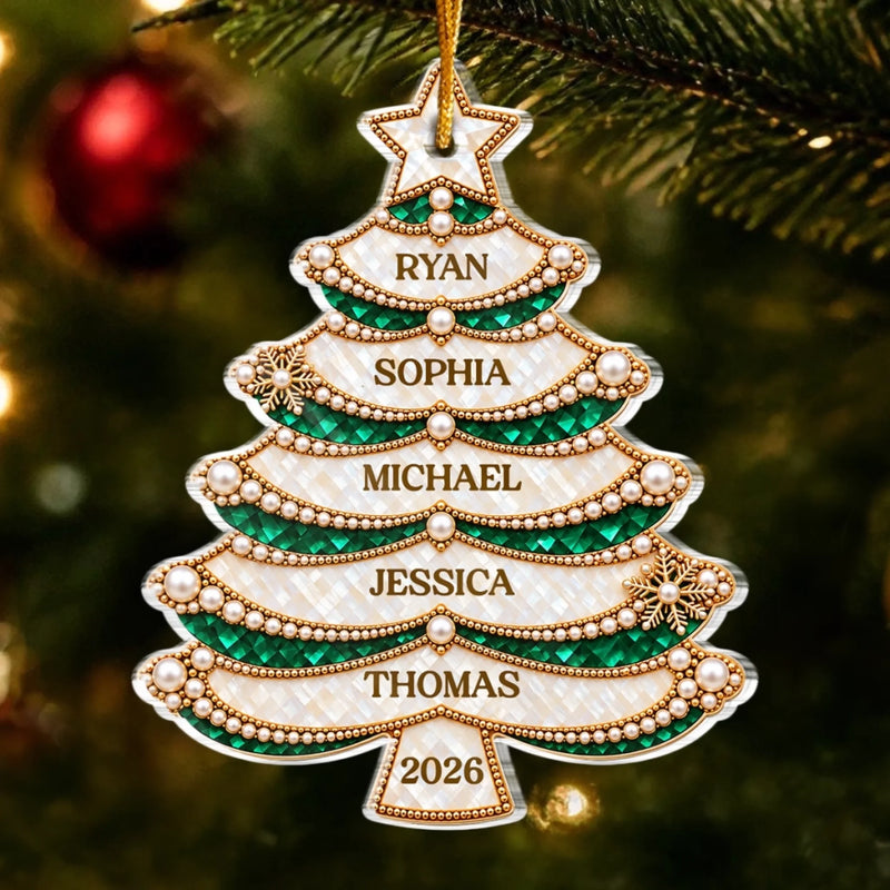 Custom Name Christmas Tree Family Keepsake - Personalized Acrylic Ornament