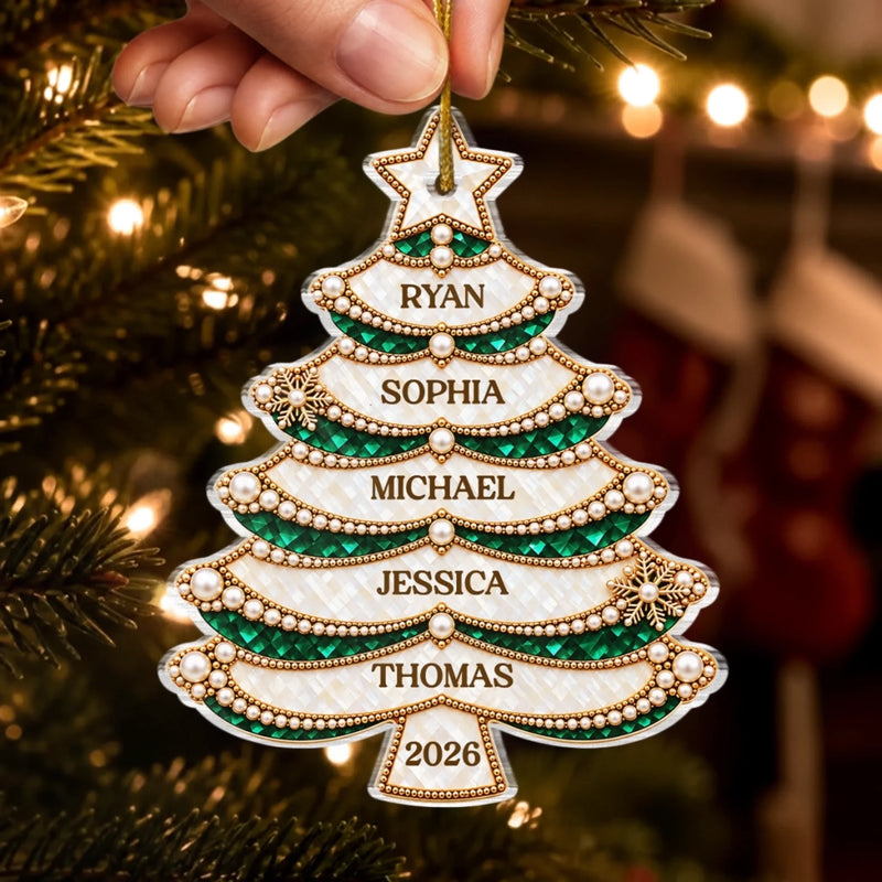 Custom Name Christmas Tree Family Keepsake - Personalized Acrylic Ornament