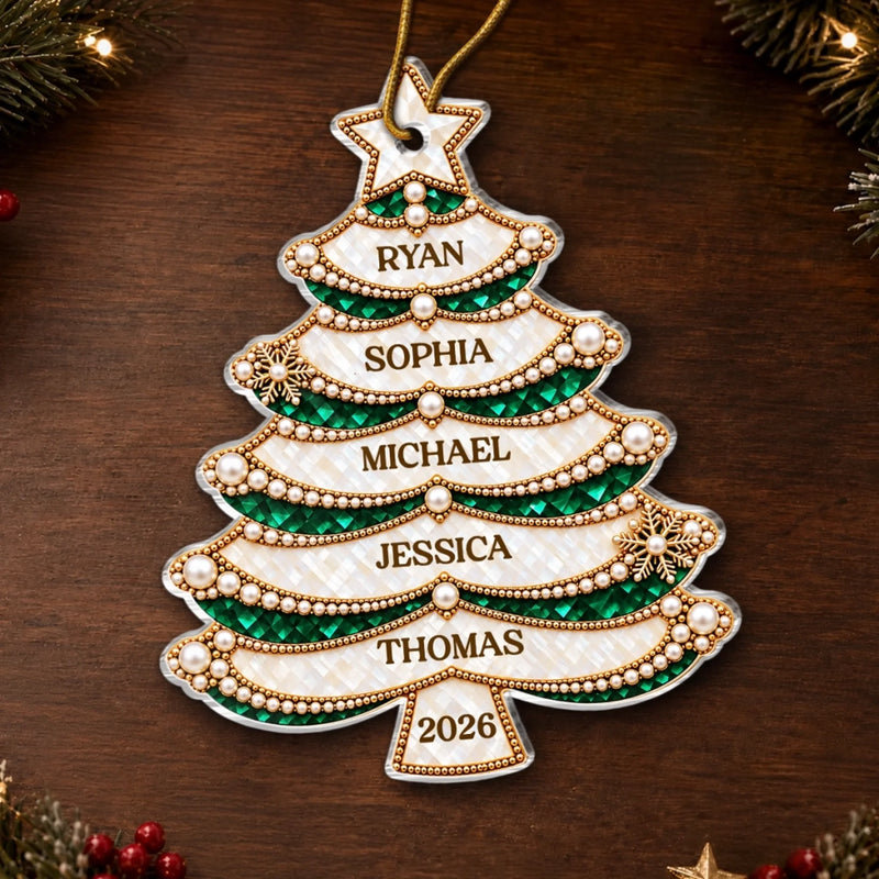 Custom Name Christmas Tree Family Keepsake - Personalized Acrylic Ornament
