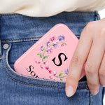 Custom Name Floral Monogram Gifts for Women - Personalized LED Compact Makeup Mirror