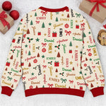 Custom Name Grandma and Grandpa Family Christmas Gifts - Personalized Ugly Sweatshirt