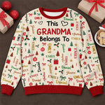 Custom Name Grandma and Grandpa Family Christmas Gifts - Personalized Ugly Sweatshirt