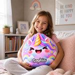 Custom Name Gamer and Unicorn Gifts for Kids - Personalized Shaped Pillow