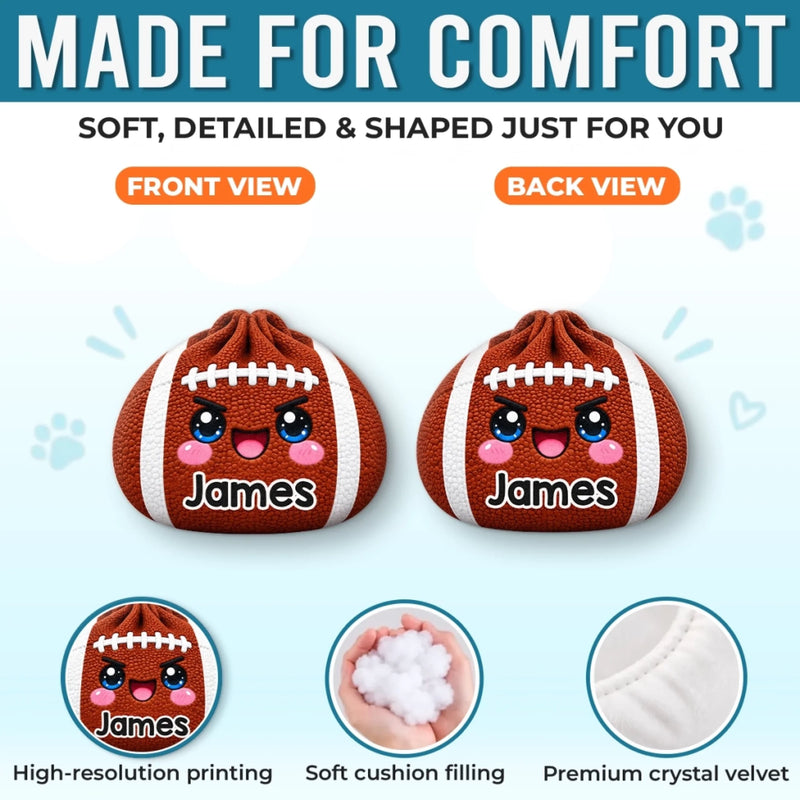 Custom Name Kawaii Sports Ball Gifts for Kids - Personalized Shaped Pillow