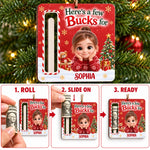 Custom Photo Wooden Money Holder Ornament - Personalized Christmas Birthday Gifts For Kids - Little Buck Big Cheer