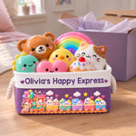 Custom Name Happy Express Squishy Train Gifts For Kids - Personalized Storage Basket