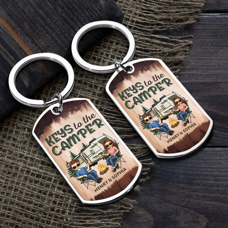 Custom Keychain - Personalized Anniversary Wedding Gifts For Husband And Wife, Him And Her, Campers - Keys To The Camper