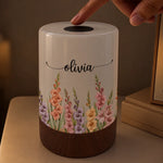 Custom Name Floral Decor - Personalized Dimmable Touch Night Light