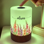Custom Name Floral Decor - Personalized Dimmable Touch Night Light