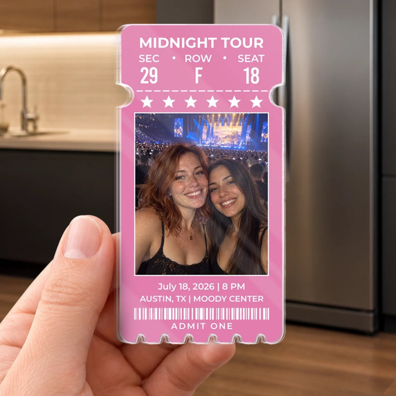 Custom Photo Concert Ticket Keepsake Gifts - Personalized Acrylic Fridge Magnet