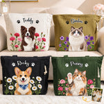 Custom Photo Pet Portrait Gifts for Pet Lovers - Personalized Corduroy Tote Bag