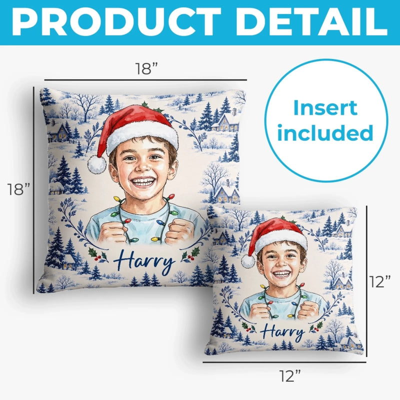Custom Photo Christmas Family Gifts - Personalized Pillow