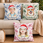 Custom Photo Christmas Family Gifts - Personalized Pillow