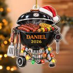 Custom Name Christmas BBQ Gifts For Grill Masters - Personalized Acrylic Ornament