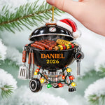 Custom Name Christmas BBQ Gifts For Grill Masters - Personalized Acrylic Ornament