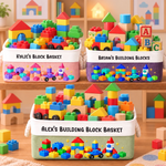 Custom Name Building Block Toy Storage For Kids - Personalized Storage Basket