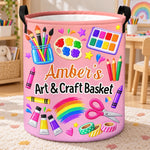 Custom Name Art Studio Gifts For Kids - Personalized Laundry Basket