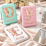 Custom Name Butterfly Gifts for Women - Personalized LED Compact Makeup Mirror