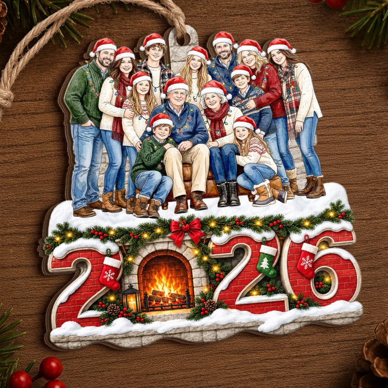 Custom Photo Family Christmas Gifts - Personalized Wooden Ornament