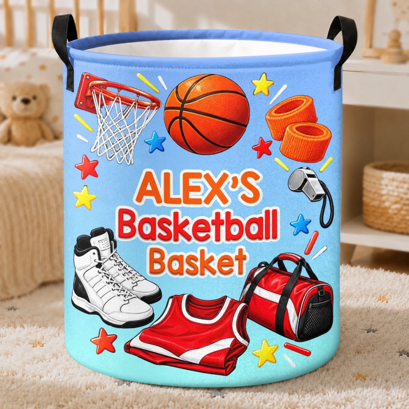 Custom Name Sport Gifts For Kids - Personalized Laundry Basket