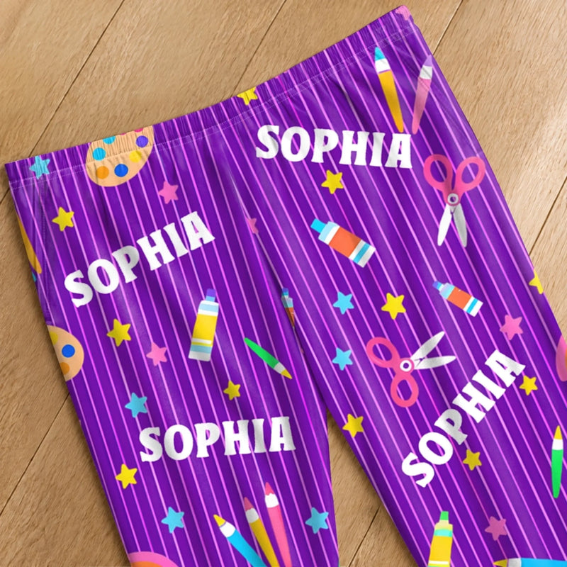 Custom Name Art Gifts for Kids - Personalized Pajama Pants