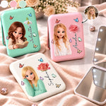Custom Photo Name Birth Month Flower Gifts For Women And Girls - Personalized LED Compact Makeup Mirror
