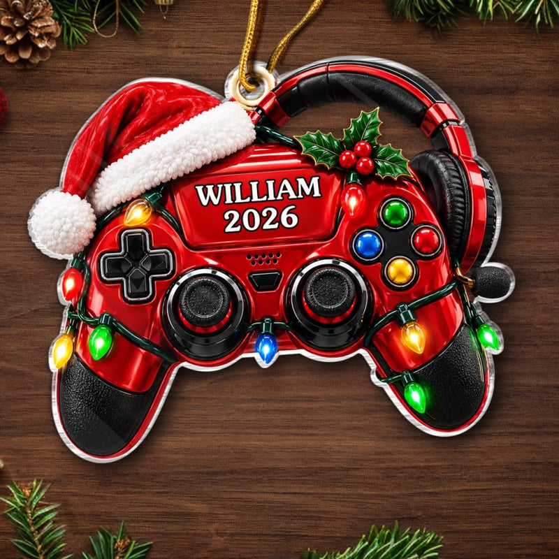 Custom Name Gaming Christmas Gifts for Gamers - Personalized Acrylic Ornament