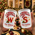 Custom Monogram Christmas Family Gifts - Personalized Plastic Cups