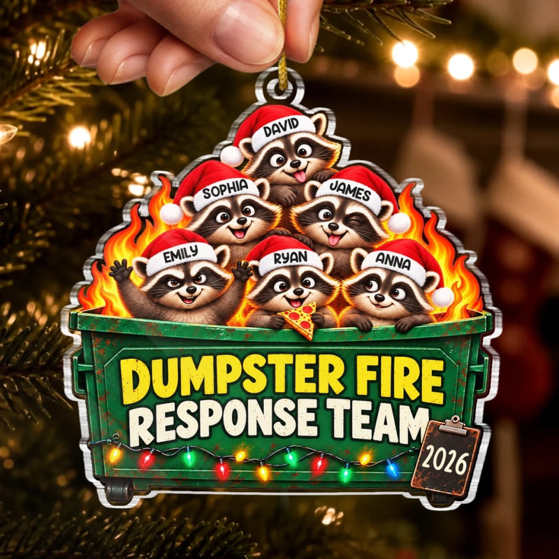 Custom Name Dumpster Fire Response Team Christmas Gifts - Personalized Acrylic Ornament