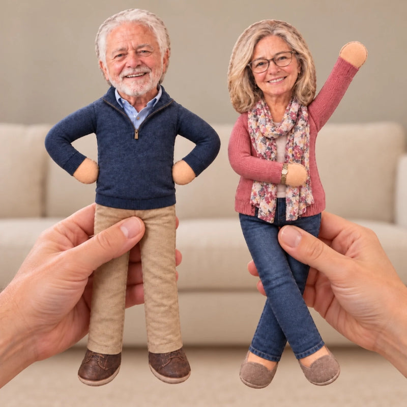 Custom Photo Bestie Gifts for Sisters, Coworkers And Family - Personalized Squishy Toy Poseable Plush Doll