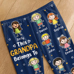 Custom Name Grandpa Grandma Belongs To Grandkids Gifts - Personalized Pajama Pants