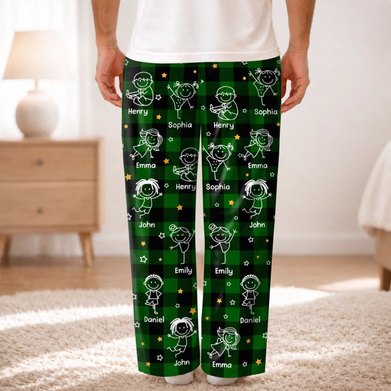 Custom Name Grandkids Gifts For Grandpa Grandma - Personalized Pajama Pants