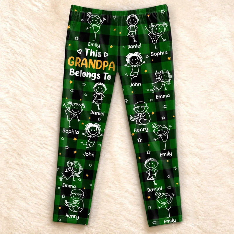 Custom Name Grandkids Gifts For Grandpa Grandma - Personalized Pajama Pants