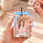 Custom Photo Floral Portrait Gifts for Women - Personalized Refillable Perfume Bottle