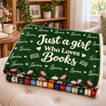 Custom Name Bookworm Reading Gifts for Her - Personalized Blanket