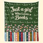 Custom Name Bookworm Reading Gifts for Her - Personalized Blanket