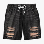 Custom Funny Garage Ripped Butt Illusion Beachwear For Men - Men Swim Trunks