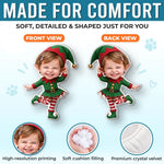 Custom Photo Christmas Elf Gifts for Kids - Personalized Shaped Pillow