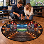 Custom Football Stadium Decor for Football Fans - Personalized Quilted Round Mat