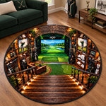 Custom Golf Course Landscape Decor - Personalized Quilted Round Mat