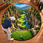 Custom Golf Course Landscape Decor - Personalized Quilted Round Mat